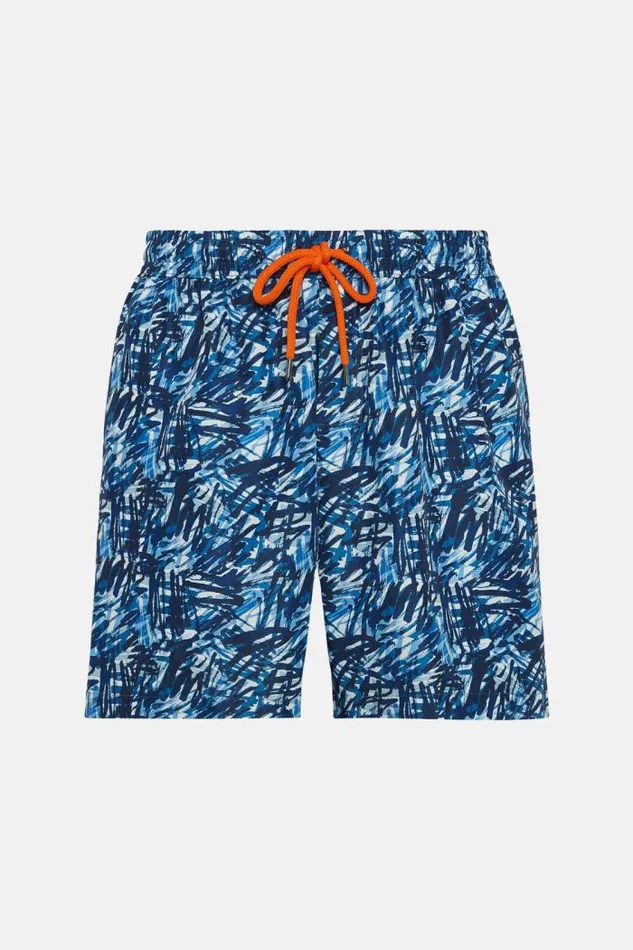 Swim Shorts Men Boggi Milano Abstract Print Swimsuit Blue Swim Shorts Men Boggi Milano Abstract Print Swimsuit Blue