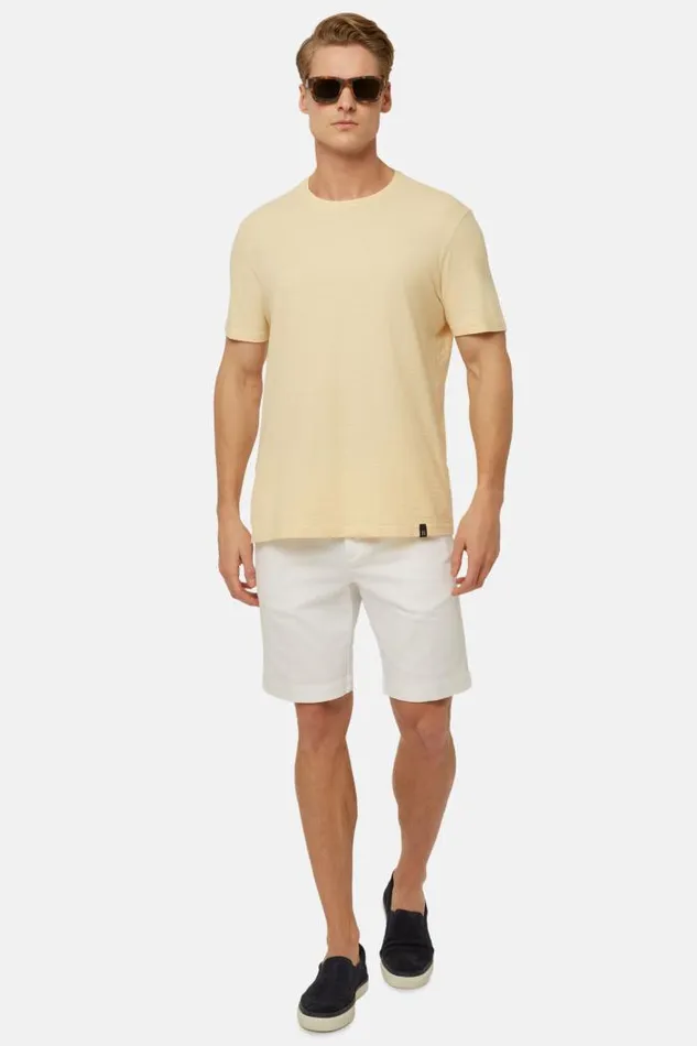TShirts Men Boggi Milano TShirt In Cotton Slub Jersey Yellow