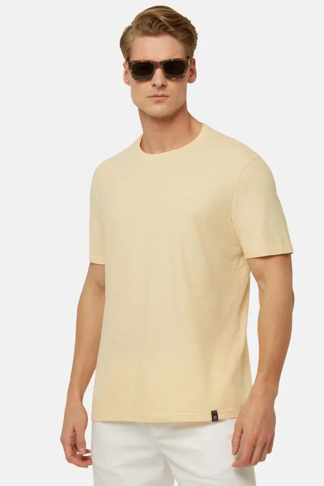 TShirts Men Boggi Milano TShirt In Cotton Slub Jersey Yellow TShirts Men Boggi Milano TShirt In Cotton Slub Jersey Yellow