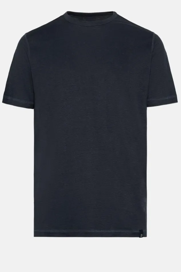 TShirts Men Boggi Milano TShirt In Stretch Linen Jersey Navy Blue TShirts Men Boggi Milano TShirt In Stretch Linen Jersey Navy Blue