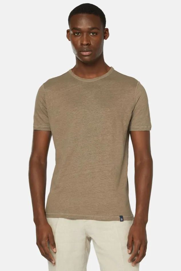 TShirts Men Boggi Milano TShirt In Stretch Linen Jersey Taupe TShirts Men Boggi Milano TShirt In Stretch Linen Jersey Taupe