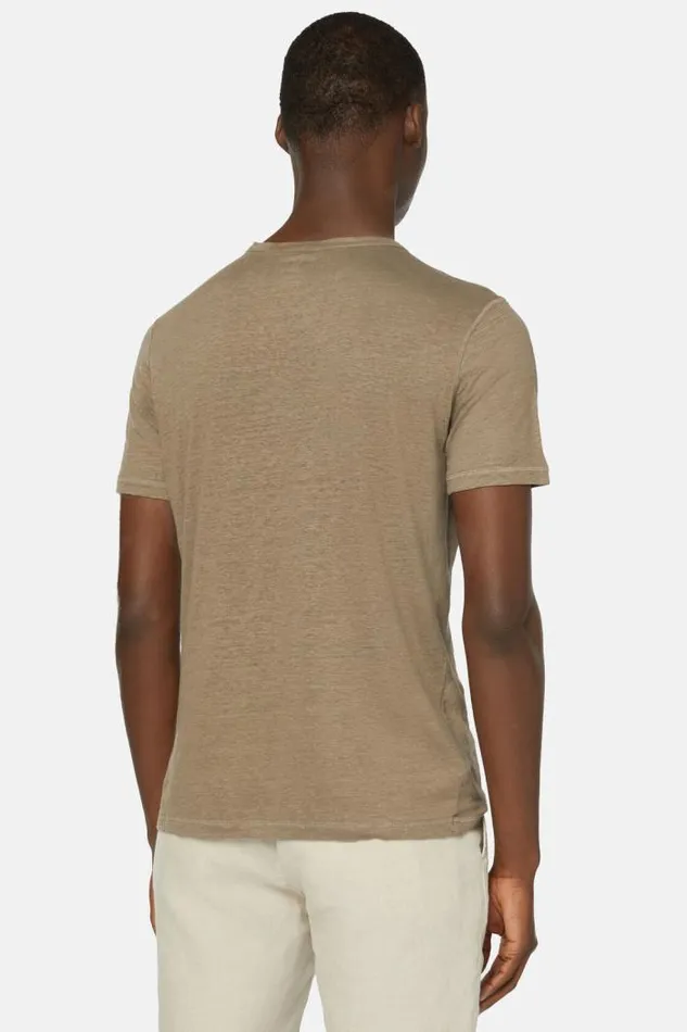 TShirts Men Boggi Milano TShirt In Stretch Linen Jersey Taupe TShirts Men Boggi Milano TShirt In Stretch Linen Jersey Taupe