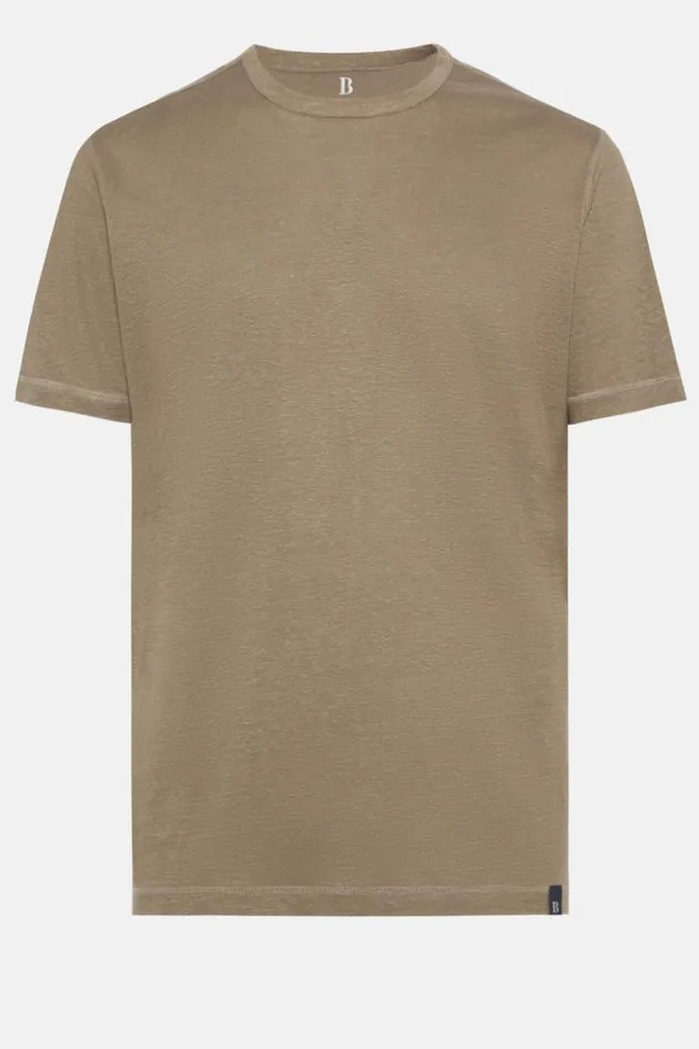 TShirts Men Boggi Milano TShirt In Stretch Linen Jersey Taupe TShirts Men Boggi Milano TShirt In Stretch Linen Jersey Taupe