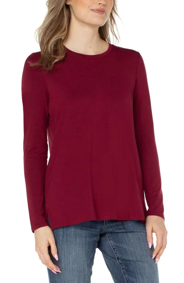 TSHIRTS Women Liverpool Los Angeles LONG SLEEVE SCOOP NECK TEE Red Velvet