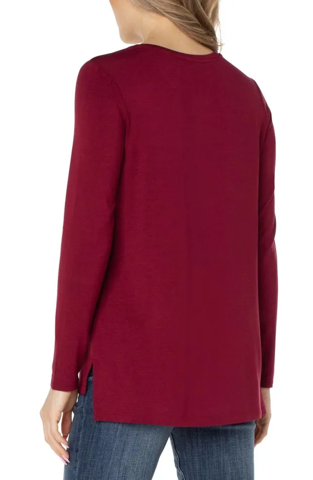 TSHIRTS Women Liverpool Los Angeles LONG SLEEVE SCOOP NECK TEE Red Velvet