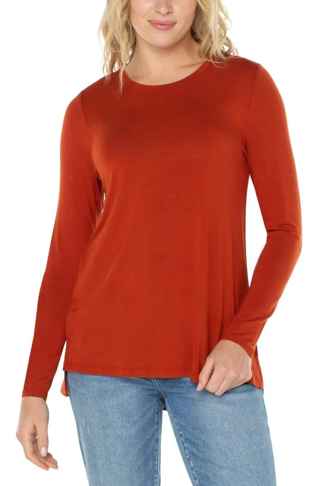 TSHIRTS Women Liverpool Los Angeles LONG SLEEVE SCOOP NECK TEE Terracotta