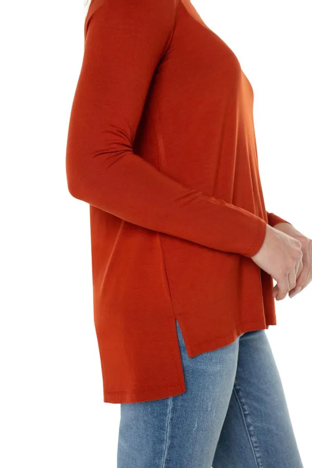 TSHIRTS Women Liverpool Los Angeles LONG SLEEVE SCOOP NECK TEE Terracotta