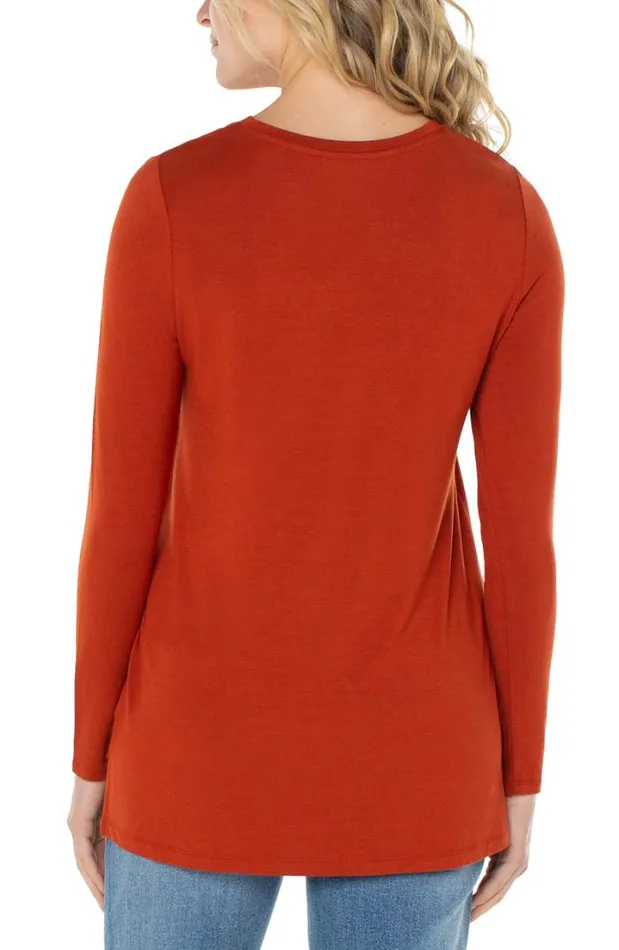 TSHIRTS Women Liverpool Los Angeles LONG SLEEVE SCOOP NECK TEE Terracotta