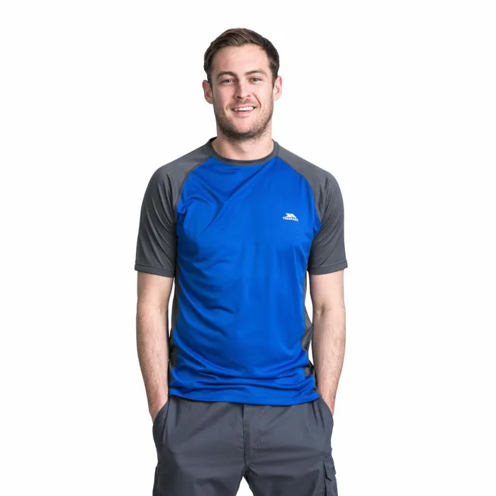 Talca Quick Dry Active TShirt Blue Carbon Men Trespass Gym and Sports Tops