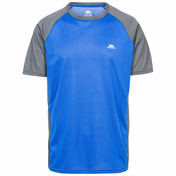 Talca Quick Dry Active TShirt Blue Carbon Men Trespass Gym and Sports Tops