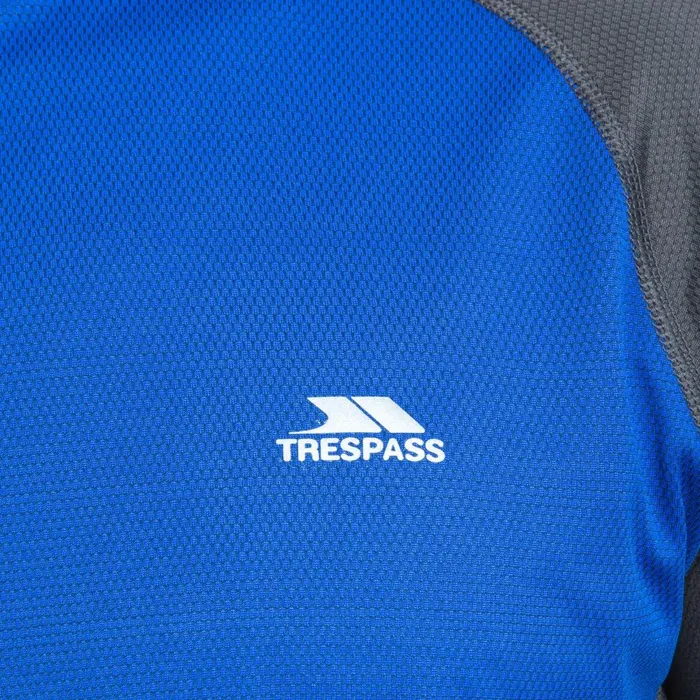 Talca Quick Dry Active TShirt Blue Carbon Men Trespass Gym and Sports Tops