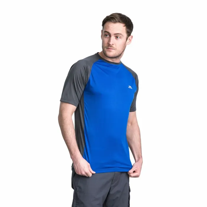 Talca Quick Dry Active TShirt Blue Carbon Men Trespass Gym and Sports Tops