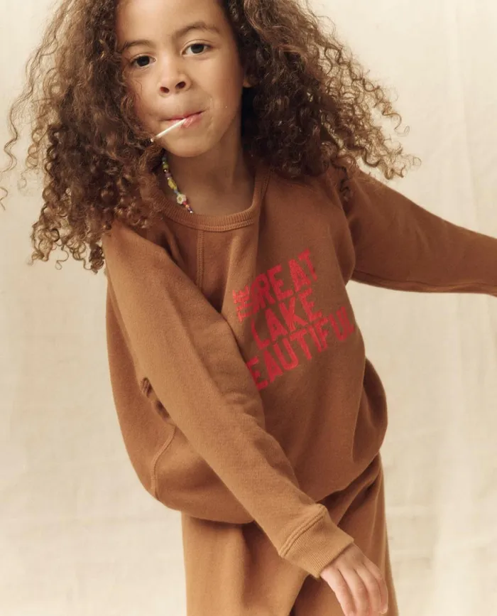Tees and Sweats Kids The Great The Little College Sweatshirt Bright Maple With The Great Lake Bea
