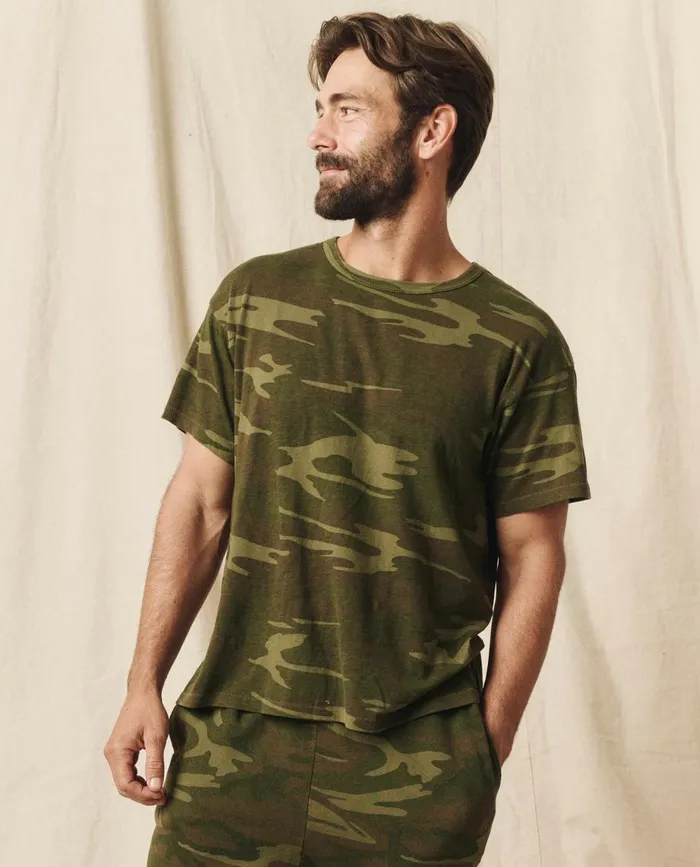 Tees and Sweats Men The Great The Men039s Boxy Crew Deep Woods Camo