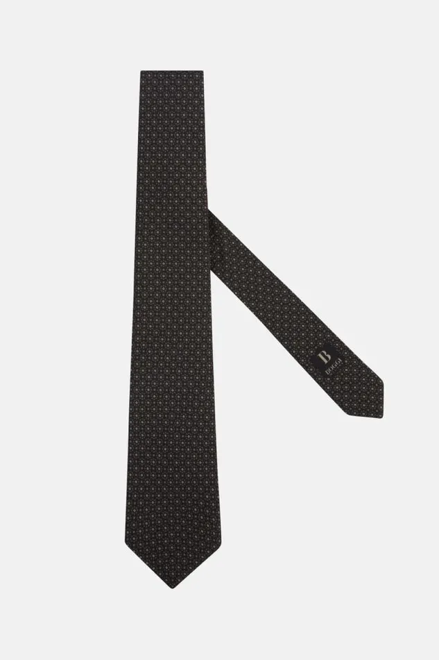 Ties Men Boggi Milano Abstract Pattern Silk Tie Black