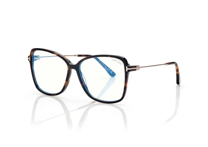 TOM FORD Blue Block Collection Women BLUE BLOCK BUTTERFLY OPTICALS Dark Havana