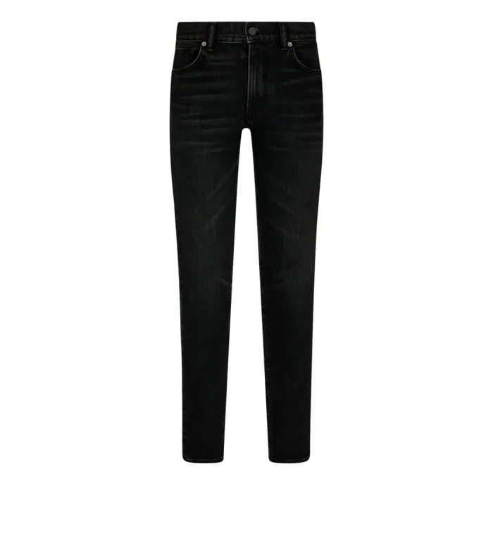 TOM FORD Denim Women DISTRESSED STRETCH DENIM SKINNY JEANS Black