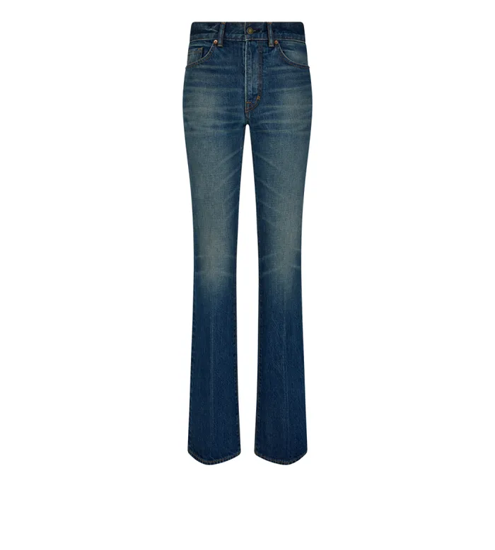 TOM FORD Denim Women STONE WASHED DENIM FLARED JEANS Mid Blue