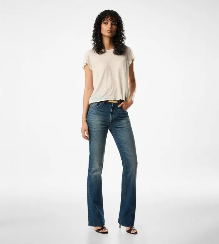 TOM FORD Denim Women STONE WASHED DENIM FLARED JEANS Mid Blue TOM FORD Denim Women STONE WASHED DENIM FLARED JEANS Mid Blue