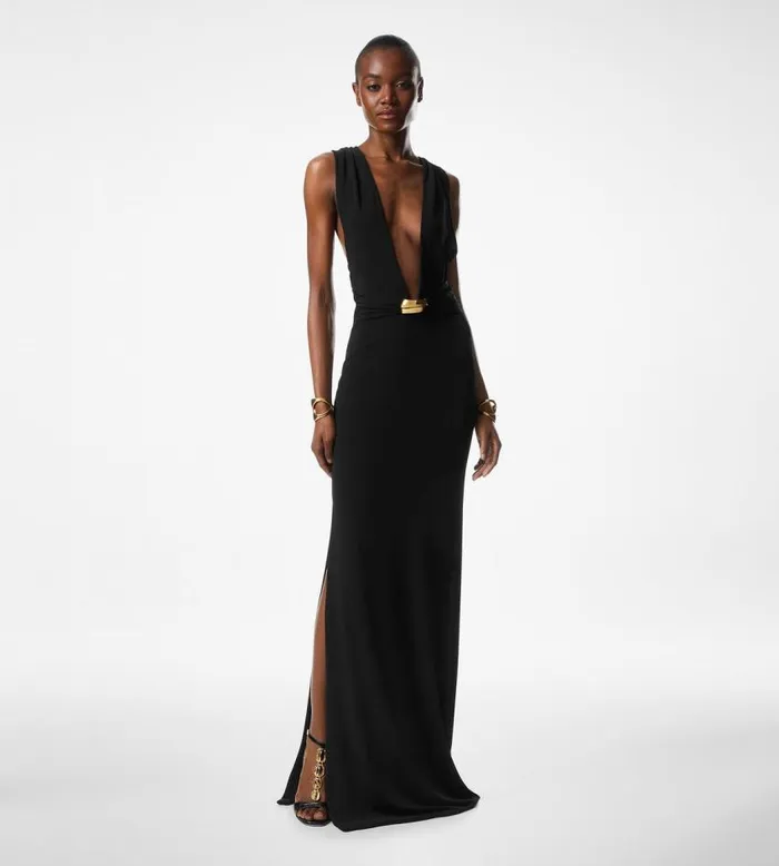 TOM FORD Dresses Women PLUNGING VNECK JERSEY EVENING DRESS Black