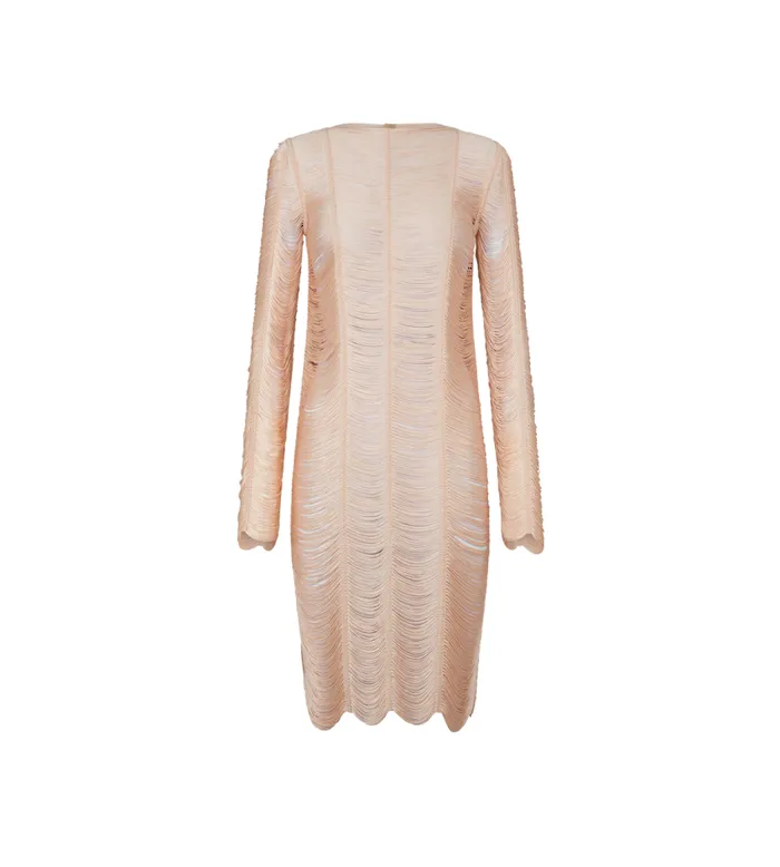 TOM FORD Dresses Women SHINY FRINGE COCKTAIL DRESS Pale Pink