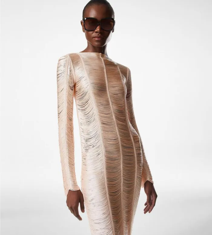 TOM FORD Dresses Women SHINY FRINGE COCKTAIL DRESS Pale Pink TOM FORD Dresses Women SHINY FRINGE COCKTAIL DRESS Pale Pink