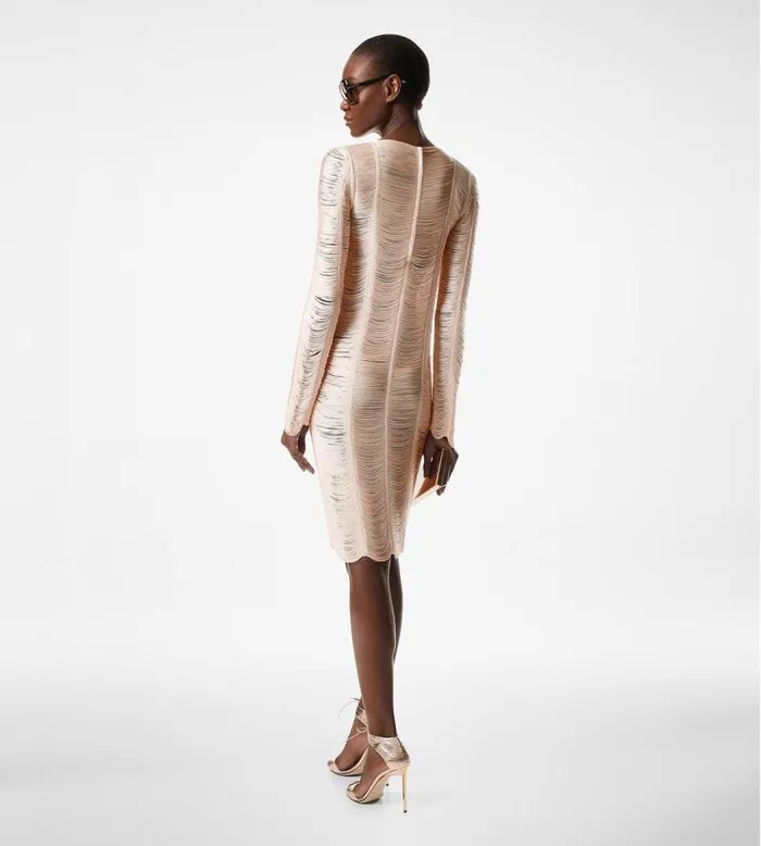 TOM FORD Dresses Women SHINY FRINGE COCKTAIL DRESS Pale Pink TOM FORD Dresses Women SHINY FRINGE COCKTAIL DRESS Pale Pink