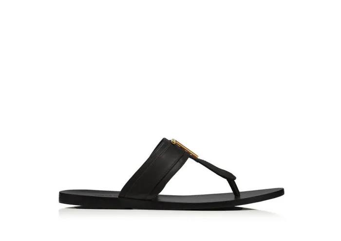 TOM FORD Espadrilles and Sandals Men SMOOTH LEATHER BRIGHTON SANDAL Black