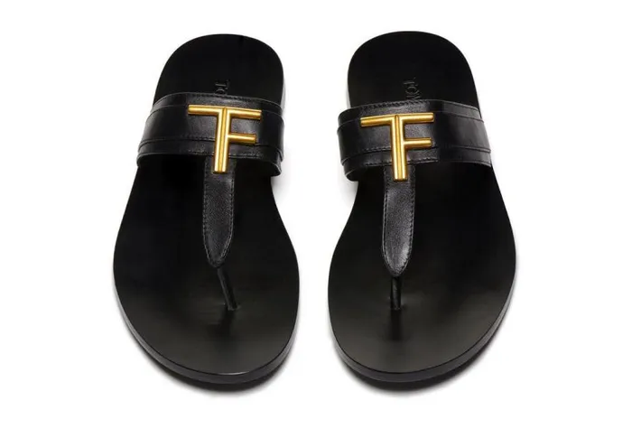 TOM FORD Espadrilles and Sandals Men SMOOTH LEATHER BRIGHTON SANDAL Black TOM FORD Espadrilles and Sandals Men SMOOTH LEATHER BRIGHTON SANDAL Black
