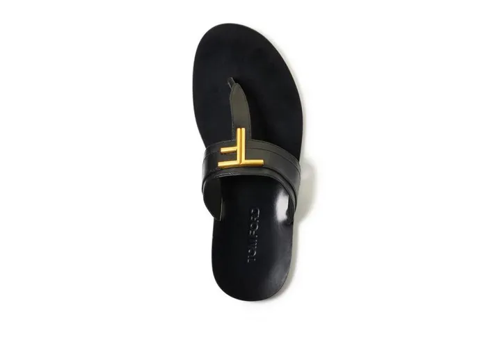 TOM FORD Espadrilles and Sandals Men SMOOTH LEATHER BRIGHTON SANDAL Black TOM FORD Espadrilles and Sandals Men SMOOTH LEATHER BRIGHTON SANDAL Black