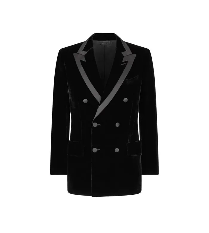 TOM FORD Evening Men SILK VISCOSE VELVET ATTICUS COCKTAIL JACKET Black