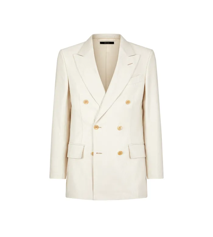 TOM FORD Jackets Men SILK COTTON CANNETE ATTICUS JACKET Ivory
