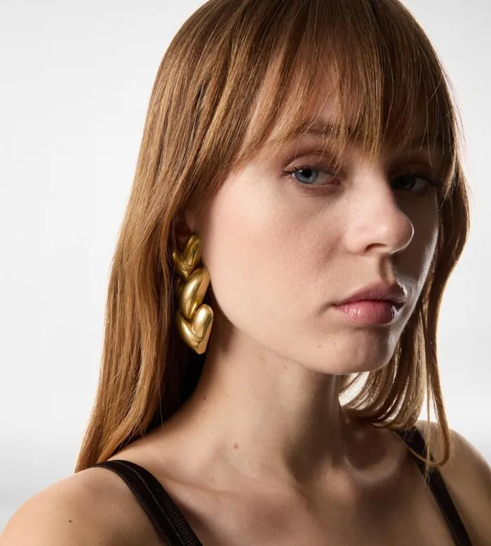 TOM FORD Jewelry Women BRASS LOVE EARRINGS Vintage Gold