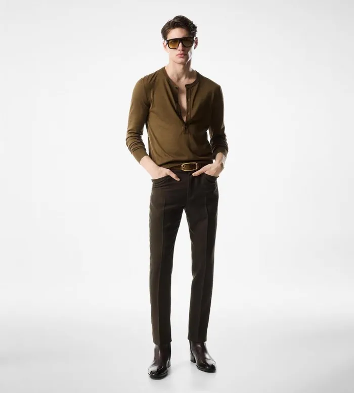 TOM FORD Knitwear Men SILK VANISE HENLEY