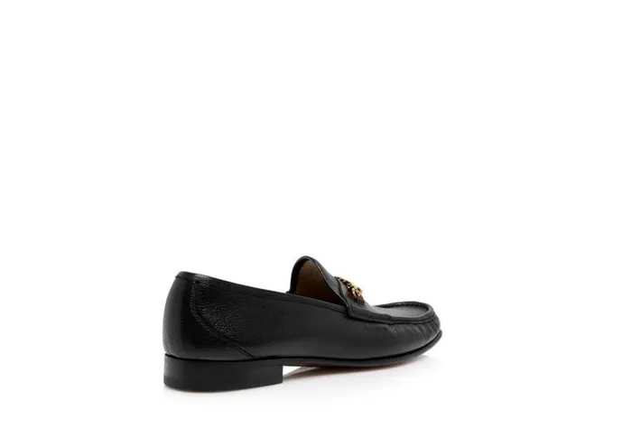 TOM FORD Loafers Men GRAIN LEATHER YORK CHAIN LOAFER Black TOM FORD Loafers Men GRAIN LEATHER YORK CHAIN LOAFER Black