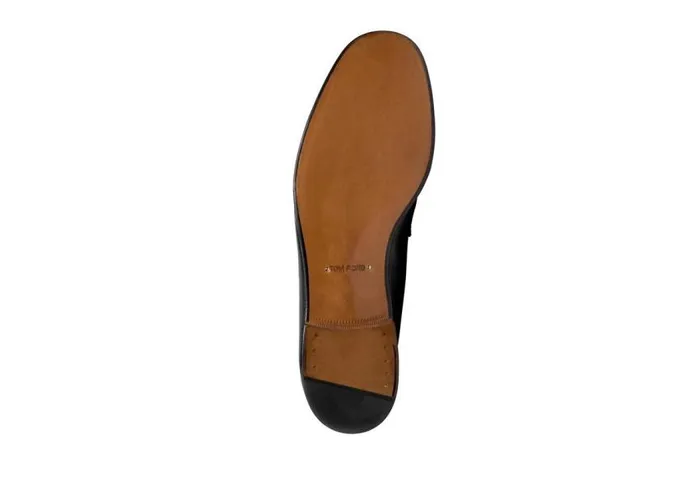 TOM FORD Loafers Men GRAIN LEATHER YORK CHAIN LOAFER Black TOM FORD Loafers Men GRAIN LEATHER YORK CHAIN LOAFER Black