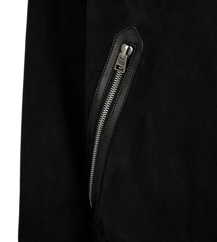 TOM FORD Outerwear Men LIGHT SUEDE TRACK BOMBER Black TOM FORD Outerwear Men LIGHT SUEDE TRACK BOMBER Black