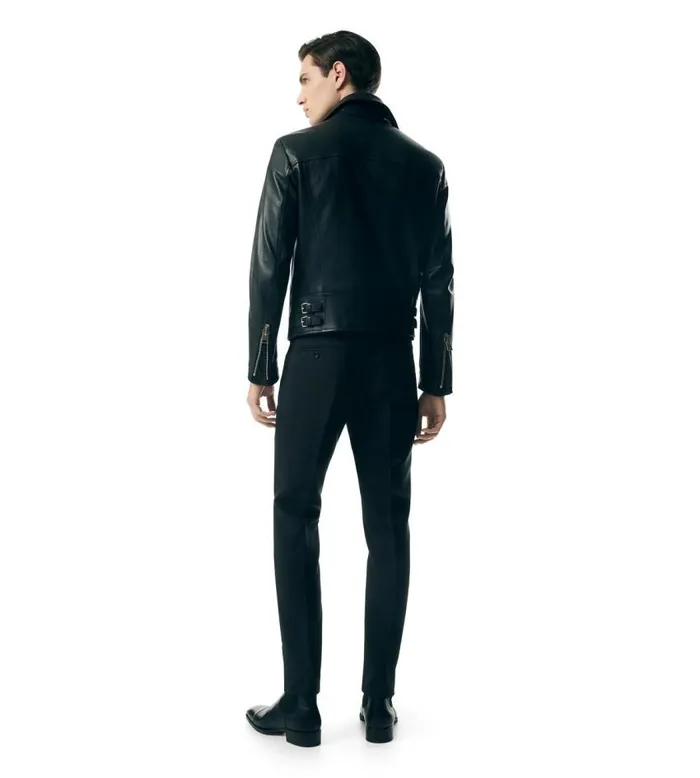 TOM FORD Outerwear Men SMOOTH GRAIN ASYMMETRIC BIKER Black TOM FORD Outerwear Men SMOOTH GRAIN ASYMMETRIC BIKER Black