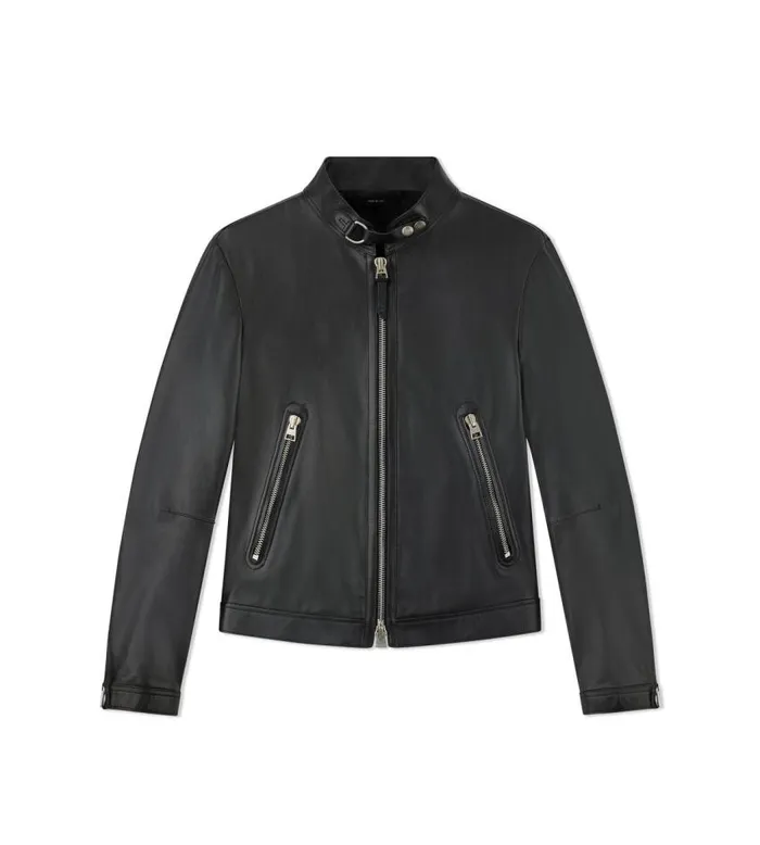 TOM FORD Outerwear Men SOFT LEATHER CAFE BIKER Black