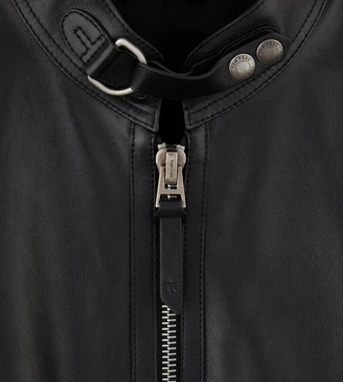 TOM FORD Outerwear Men SOFT LEATHER CAFE BIKER Black TOM FORD Outerwear Men SOFT LEATHER CAFE BIKER Black