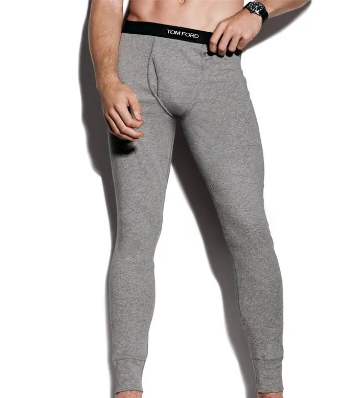 TOM FORD Pajama Pants and Long Johns Men COTTON LONG JOHNS Grey TOM FORD Pajama Pants and Long Johns Men COTTON LONG JOHNS Grey