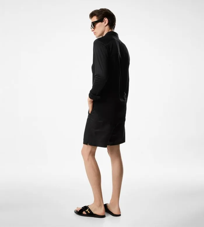 TOM FORD Pants and Shorts Men SILK TWILL PLEAT SHORTS Black TOM FORD Pants and Shorts Men SILK TWILL PLEAT SHORTS Black