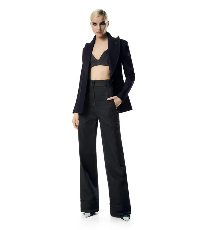 TOM FORD Pants and Shorts Women LIGHTWEIGHT DENIM WIDE LEG PANTS Dark Indigo TOM FORD Pants and Shorts Women LIGHTWEIGHT DENIM WIDE LEG PANTS Dark Indigo