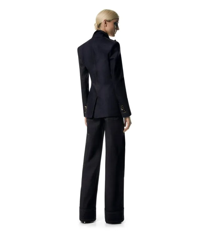 TOM FORD Pants and Shorts Women LIGHTWEIGHT DENIM WIDE LEG PANTS Dark Indigo TOM FORD Pants and Shorts Women LIGHTWEIGHT DENIM WIDE LEG PANTS Dark Indigo