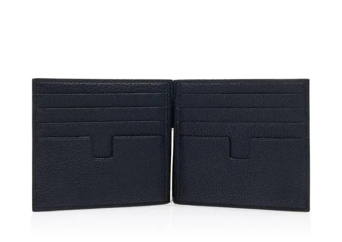 TOM FORD Small Leather Goods Men GRAIN LEATHER MONEY CLIP WALLET Midnight Blue TOM FORD Small Leather Goods Men GRAIN LEATHER MONEY CLIP WALLET Midnight Blue