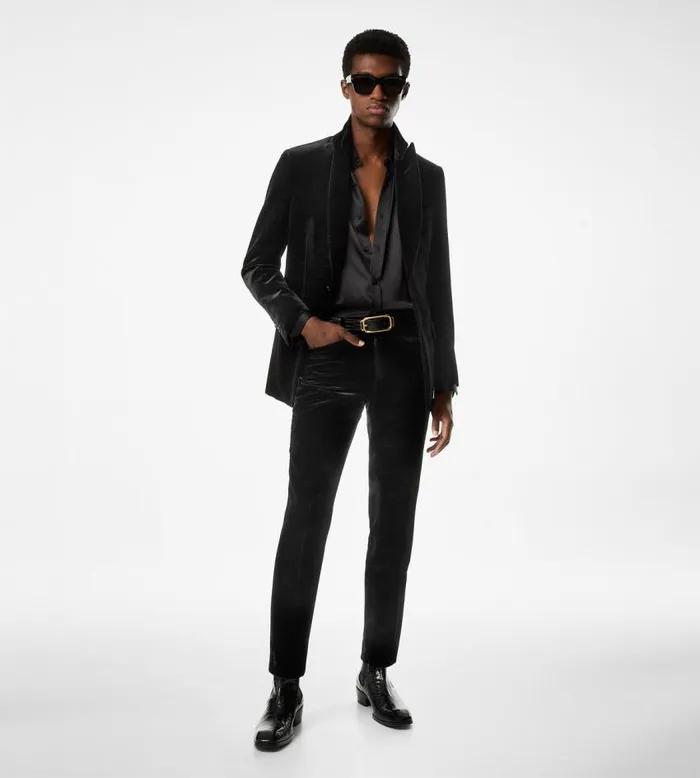 TOM FORD Suits Men VELVET FAILLE ATTICUS JACKET Black TOM FORD Suits Men VELVET FAILLE ATTICUS JACKET Black