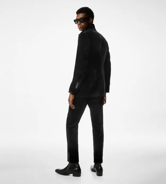 TOM FORD Suits Men VELVET FAILLE ATTICUS JACKET Black TOM FORD Suits Men VELVET FAILLE ATTICUS JACKET Black