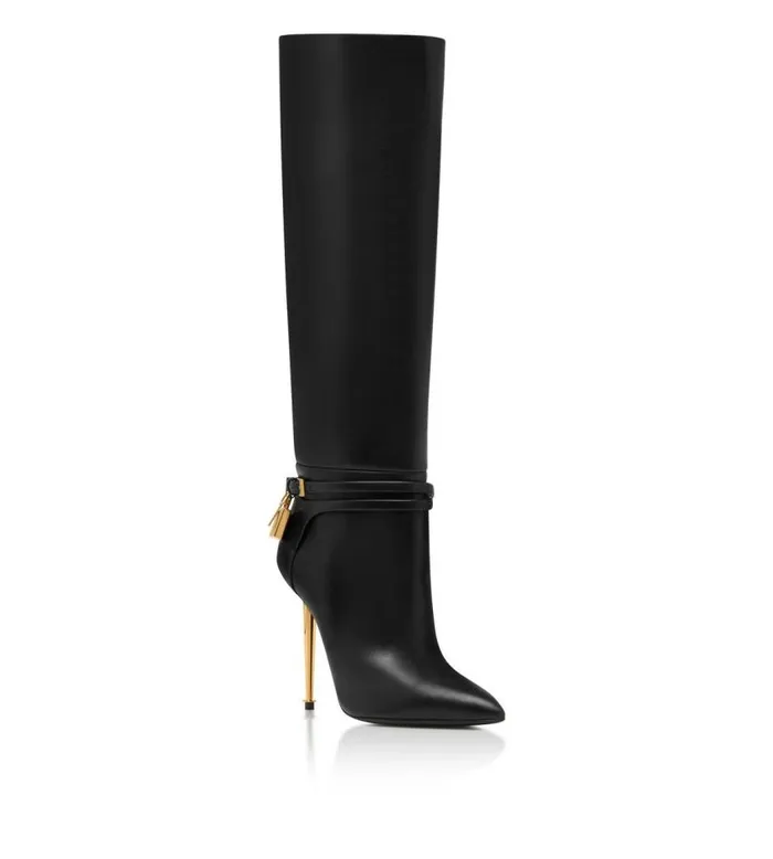 TOM FORD The Padlock Women LEATHER PADLOCK BOOT Black TOM FORD The Padlock Women LEATHER PADLOCK BOOT Black