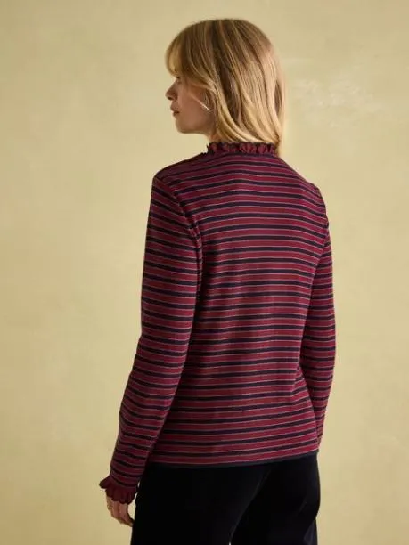 Tops and TShirts Women Joules Burgundy Long Sleeve Jersey Top