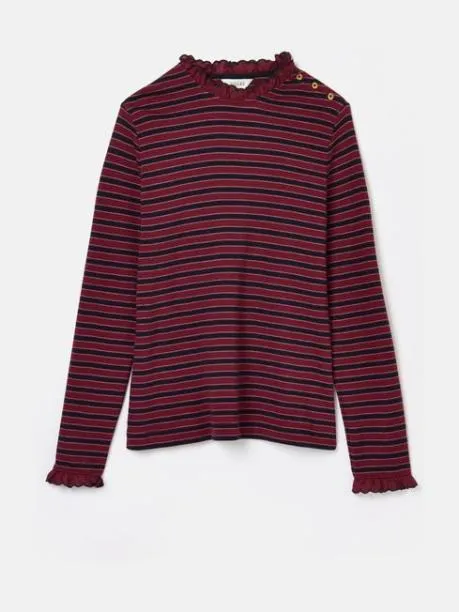 Tops and TShirts Women Joules Burgundy Long Sleeve Jersey Top